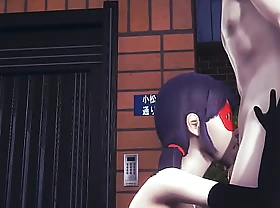 Miraculous Lady Bug - Lady Bug handjob and blowjob to CatNoir in the street - Japanese Asian Manga Anime Game Porn