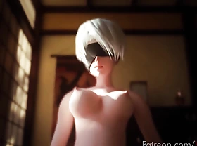 NieR:Automata 3D porn: 2B Riding Cowgirl