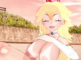 Blonde Prince Peach gets penetrated on a beach - 3D Hentai